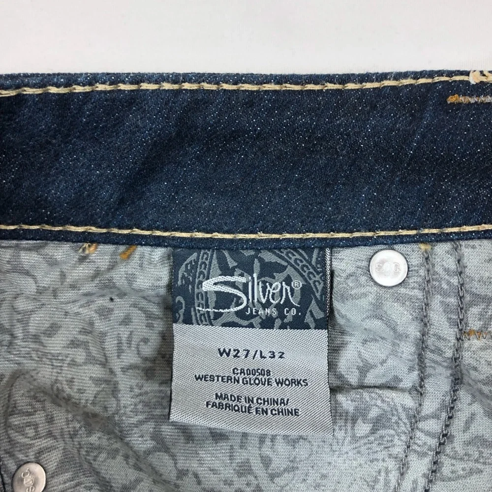 Silver Jeans Co Lola 17” Cotton Mix Dark Wash Straight Leg Jeans W27 L32